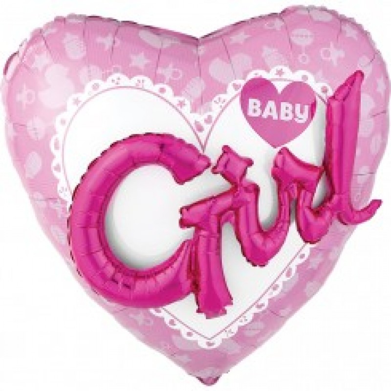 Baby Girl 3-D Effect Supershape Balloon