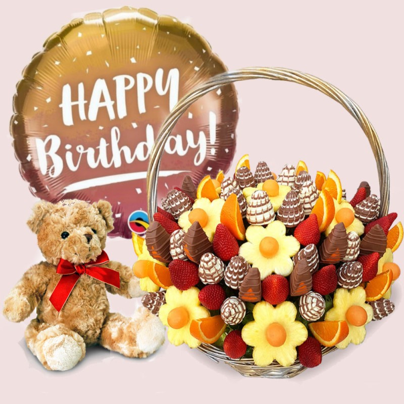 Royal Birthday Fruit Bouquet Gold Package