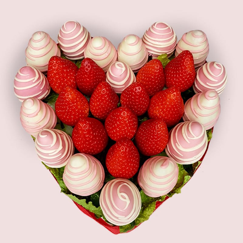 Pink Strawberries Heart